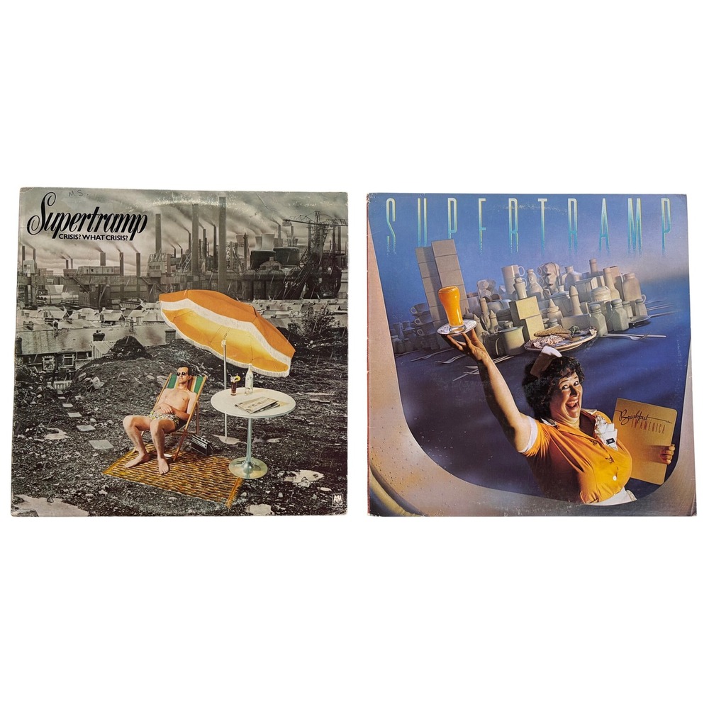 Supertramp Vinyl Record Lot Breakfast in America Crisis What Crisis 12in LP A&M